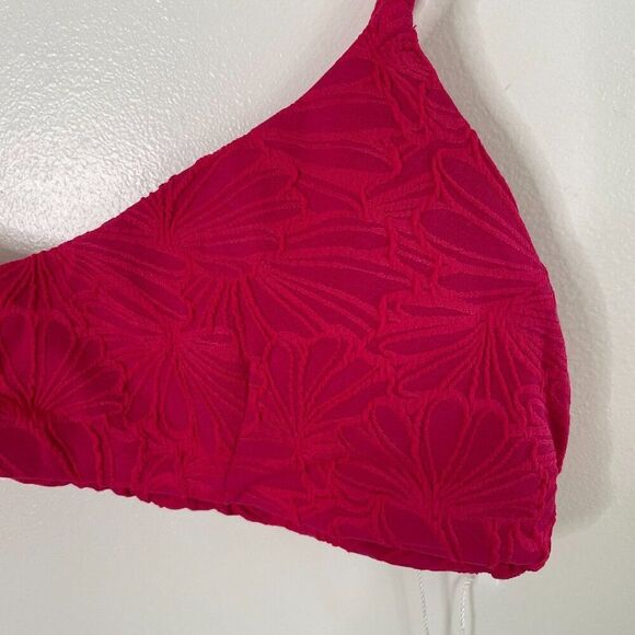 Andie The Molokai Swim Bikini Top Womens L Pink Lava Floral Stretch Swimwear - Picture 5 of 11